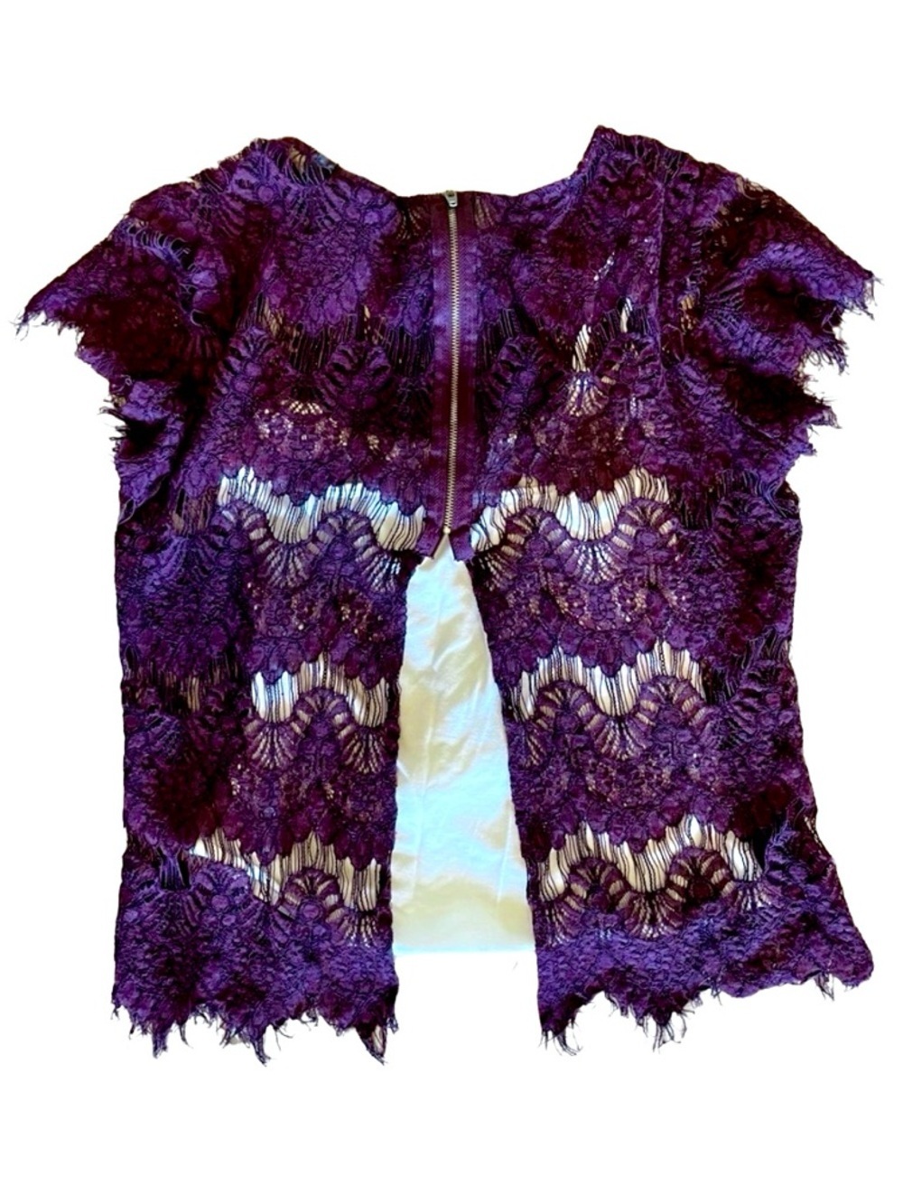 INNY Deep Purple Lace Top - Medium | Feminine & Chic - Picture 4 of 6